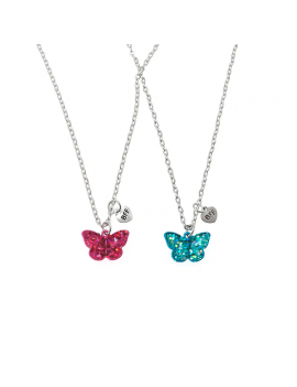 colliers butterfly glitters BFF best friends forever necklace papillon bijoux tahiti fenua shopping