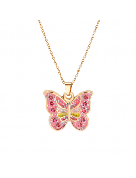 collier papillon butterfly rose pink necklace pendentif bijoux accessoires tahiti fenua shopping