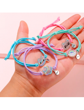 set 4 bracelets kawaii enfant kids cat chat color bijoux accessoires tahiti fenua shopping