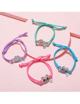 set 4 bracelets kawaii enfant kids cat chat color bijoux accessoires tahiti fenua shopping