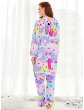 combinaison licorne star adulte rainbow pyjama chaud cocooning fun unicorn tahiti fenua shopping