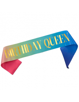 écharpe birthday queen reine gold rainbow color fete anniversaire tahiti fenua shopping