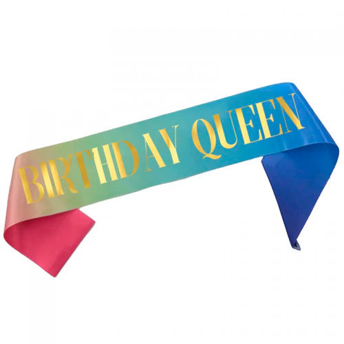 écharpe birthday queen reine gold rainbow color fete anniversaire tahiti fenua shopping