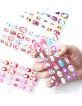 set 24 faux ongles kids color manucure girly tahiti fenua shopping