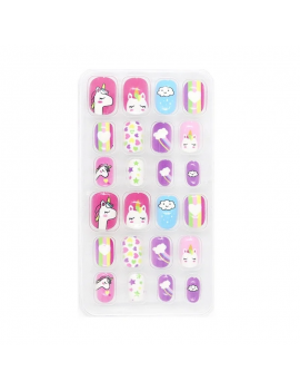 set 24 faux ongles kids color manucure girly tahiti fenua shopping