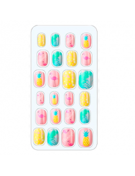 set 24 faux ongles kids color manucure girly tahiti fenua shopping