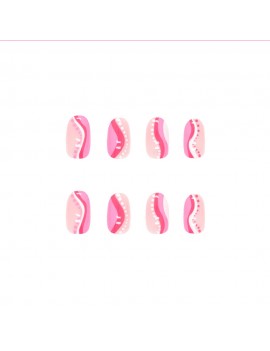 set faux ongles girly pink rose manucure nail tahiti fenua shopping