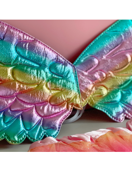 set tutu et ailes à élastique rainbow glossy pour enfant