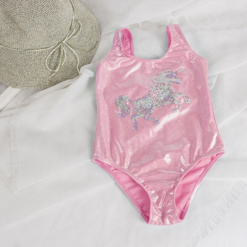 maillot lurex licorne unicorn rose pink swimwear enfant kids plage piscine beach pool tahiti fenua shopping