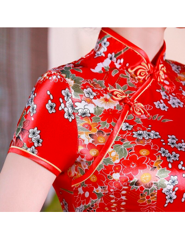 robe rouge pour adulte avec motifs floraux nouvel an chinois