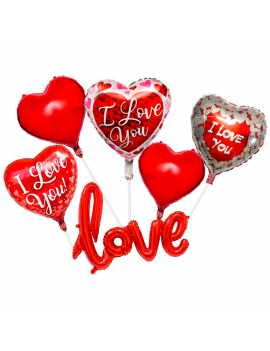 set ballon love et ballons coeur rouge décoration saint valentin