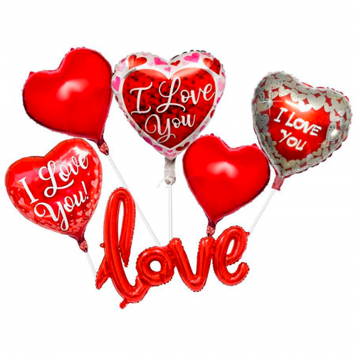 set ballon love et ballons coeur rouge décoration saint valentin set ballon love et ballons coeur rouge décoration saint valentin