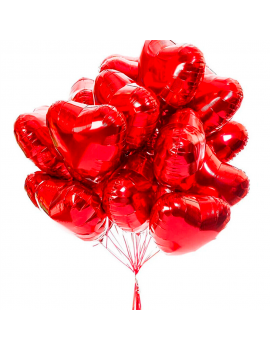 set de 12 ballons coeur rouge décoration saint valentin