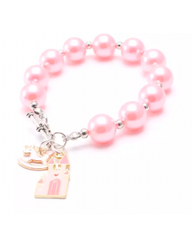 bracelet pour enfant à perles avec breloque licorne