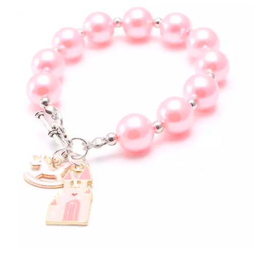 bracelet pour enfant à perles avec breloque licorne