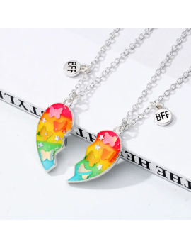 colliers coeur BFF best friends forever necklace rainbow bijoux accessoire tahiti fenua shopping