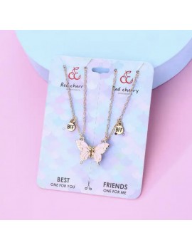 colliers papillon BFF best friends forever necklace pink rose bijoux accessoire tahiti fenua shopping