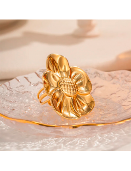 bague moonflower gold or fleur ring bijoux bijou nessa tahiti