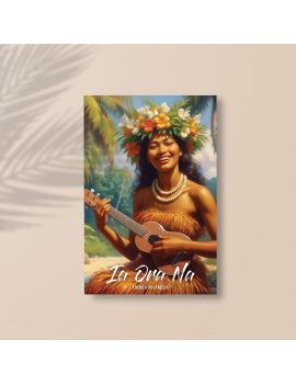toile A2 vahine vintage femme d'antan ukulele polynesienne tahitienne deco maison tahiti fenua shopping