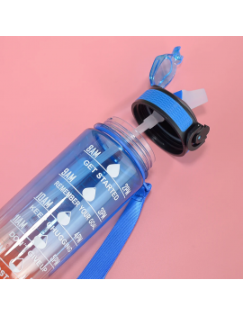 gourde sport 1L transparente graduée bouteille vaisselle PVC gradient color tahiti fenua shopping