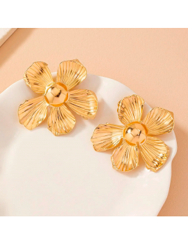 boucles d'oreilles fleur flower gold or doré bijoux jewelry accessoire beauté tahiti fenua shopping