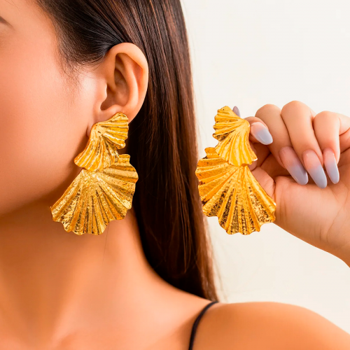 boucles d'oreilles gold shell or doré bijoux jewelry accessoire beauté tahiti fenua shopping