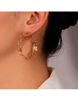 boucles d'oreilles or gold doré creoles papillon butterfly jewelry bijoux accessoires beauté tahiti fenua shopping