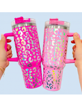 tumbler léopard irisée isotherme acier color bottle mug tahiti fenua shopping