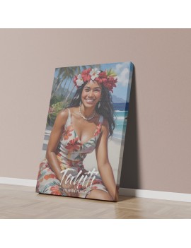 toile A2 vahine plage beach déco home tropical tropic polynesia paradise smile tahiti fenua shopping