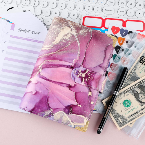 budget planner A6 pink marble marbree economies gestion tahiti fenua shopping