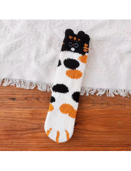 chaussettes fluffy cat chat doux confortable socks bien au chaud cocooning tahiti fenua shopping