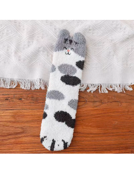 chaussettes fluffy cat chat doux confortable socks bien au chaud cocooning tahiti fenua shopping