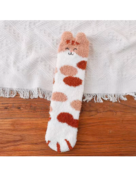 chaussettes fluffy cat chat doux confortable socks bien au chaud cocooning tahiti fenua shopping