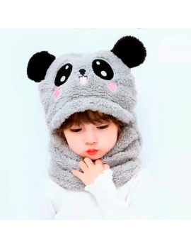 capuche panda cagoule rose pink grey gris doux fluffy kids enfant tahiti fenua shopping