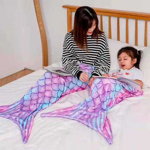 plaid sirene mermaid couverture cocooning kids enfant doux tahiti fenua shopping