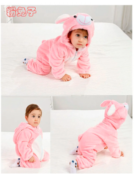 combinaison baby bebe pyjama chaud cocooning habillement lapin rose pink rabbit tahiti fenua shopping