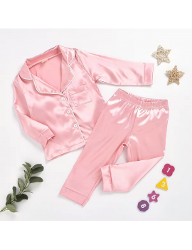 pyjama satin kids enfant rose pink cocooning tahiti fenua shopping