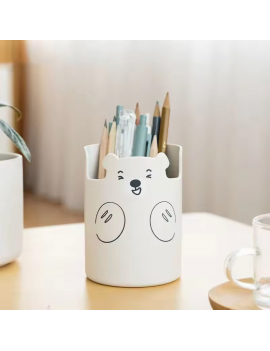 pot à crayon ours mignon bureau fourniture rangement papeterie  stylo organiser fenua shopping