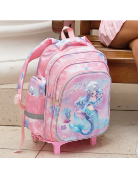 sac à dos trolley enfant fille kids sirène rose trousse back to school fenua shopping tahiti