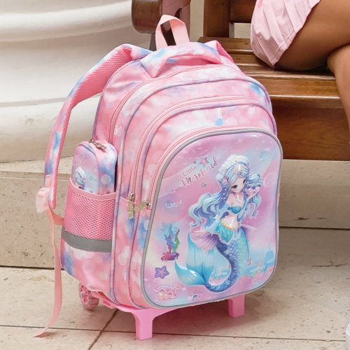 sac à dos trolley enfant fille kids sirène rose trousse back to school fenua shopping tahiti