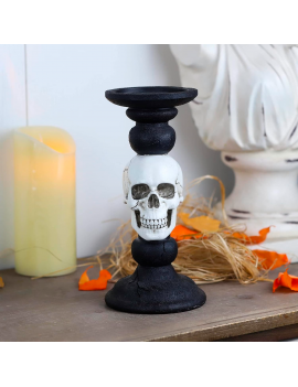 déco support bougie halloween decor skull squelette tahiti fenua shopping