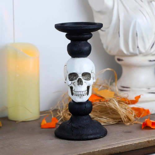 déco support bougie halloween decor skull squelette tahiti fenua shopping