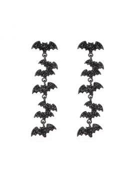 boucles longues chauves souris earrings halloween noir black bijoux tahiti fenua shopping