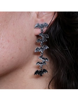 boucles longues chauves souris earrings halloween noir black bijoux tahiti fenua shopping