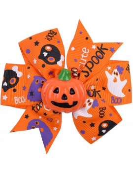 barrette nœud halloween citrouille orange violet chauve souris fantome accessoires cheveux tahiti fenua shopping