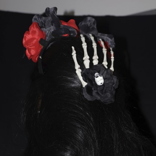 barrette muerta cheveux pince accessoire halloween crane skull squelette tahiti fenua shopping