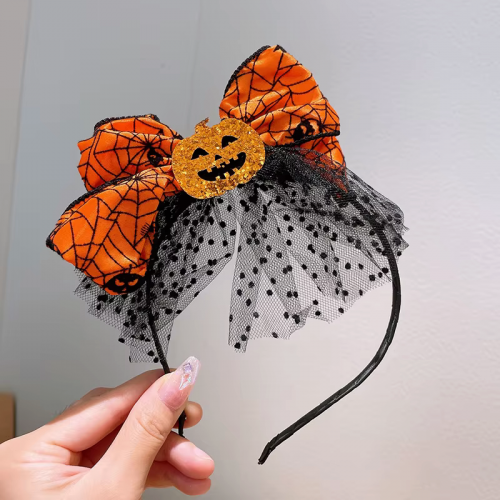 serre tete nœud citrouille headband pumpkin orange accessoire cheveux tahiti fenua shopping