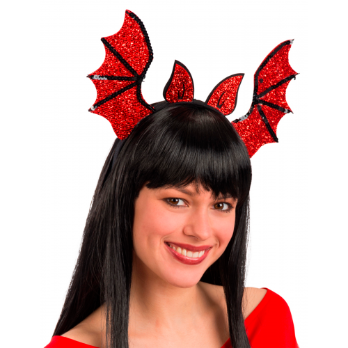 serre tete chauve souris rouge red halloween party accessoire cheveux tahiti fenua shopping