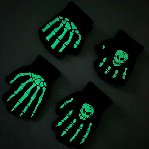 gants glow halloween fluorescent mains hand skull squelette os accessoires tahiti fenua shopping