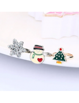 set 6 bagues noel christmas bijoux fête fenua shopping